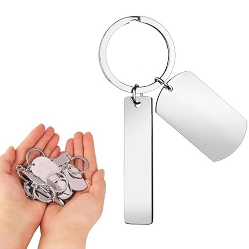 30 Stück DIY Gravierbare Metall-Schlüsselanhänger-Rohlinge, Metall-Stanzroh7053 - Bild 6 von 7