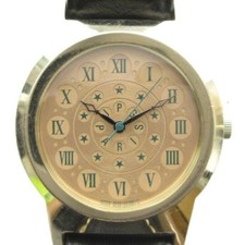 Jean Paul Gaultier 6039-g12480 Watch Quartz Leather Belt Roman Gold Color Used d