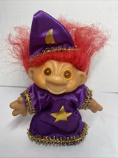 Vintage 1986 Thomas Dam Norfin Wizard Troll 5" Doll Red Hair w Hat Magician