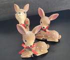 Vintage 3 Pc Holiday Time Ceramic Holiday Christmas Deer Collectable Figurines — photo 5