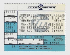 Branford Marsalis & Mark Whitfield 8/22/91 Detroit Chene Park Ticket Stub