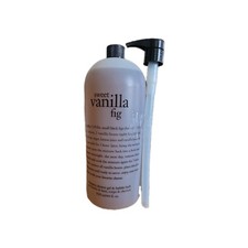 Philosophy Sweet Vanilla Fig Shampoo, Shower Gel Bubble Bath w/Pump 64 Oz New