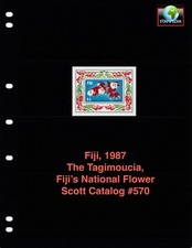 $3.15 Scott Value - 1987 FIJI Flowers s/s South Pacific Wildlife CV MNH NH UMM