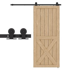 72" Sliding Barn Door Hardware Kit,Heavy Duty Top Mount Barn Door Track Kit,B...