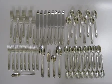 Holmes & Edwards IS Inlaid Silverplate Flatware Silverware Set 53 pc Romance