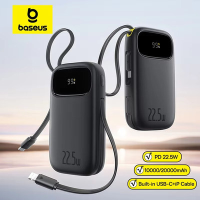 Baseus 22.5W 20000mAh Power Bank Built-in USB-C & Fast Charging Cable