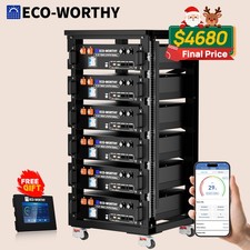 ECO-WORTHY 6Pack 48V 100AH Server Rack LiFePO4 Lithium Battery UL1973 & UL9540A