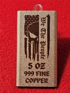 ''WE THE PEOPLE'' INGOT OF 5/FIVE OUNCES .999 FINE COPPER #T3612