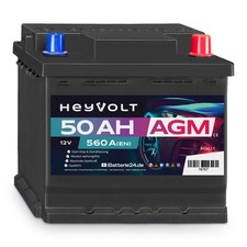 HeyVolt 12V 50Ah AGM Autobatterie 