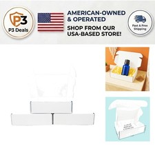 Set of 2 White Corrugated Cardboard Shipping Boxes - 7x5x2 Inches for Businesses
