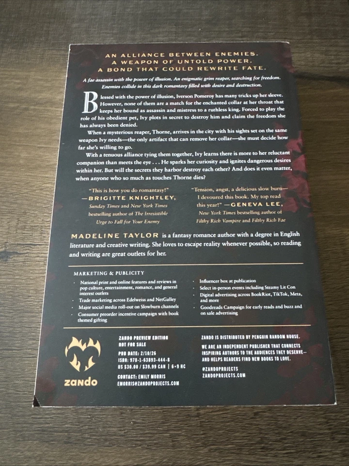 Heir of Illusion by Madeline Taylor ARC Uncorrected Proof Brand New - Image 2 of 2