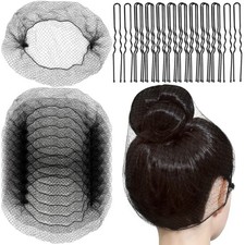 Hair Net for Women Men, Extra Large 60cm Nylon Black Hair Nets for Food Servi...