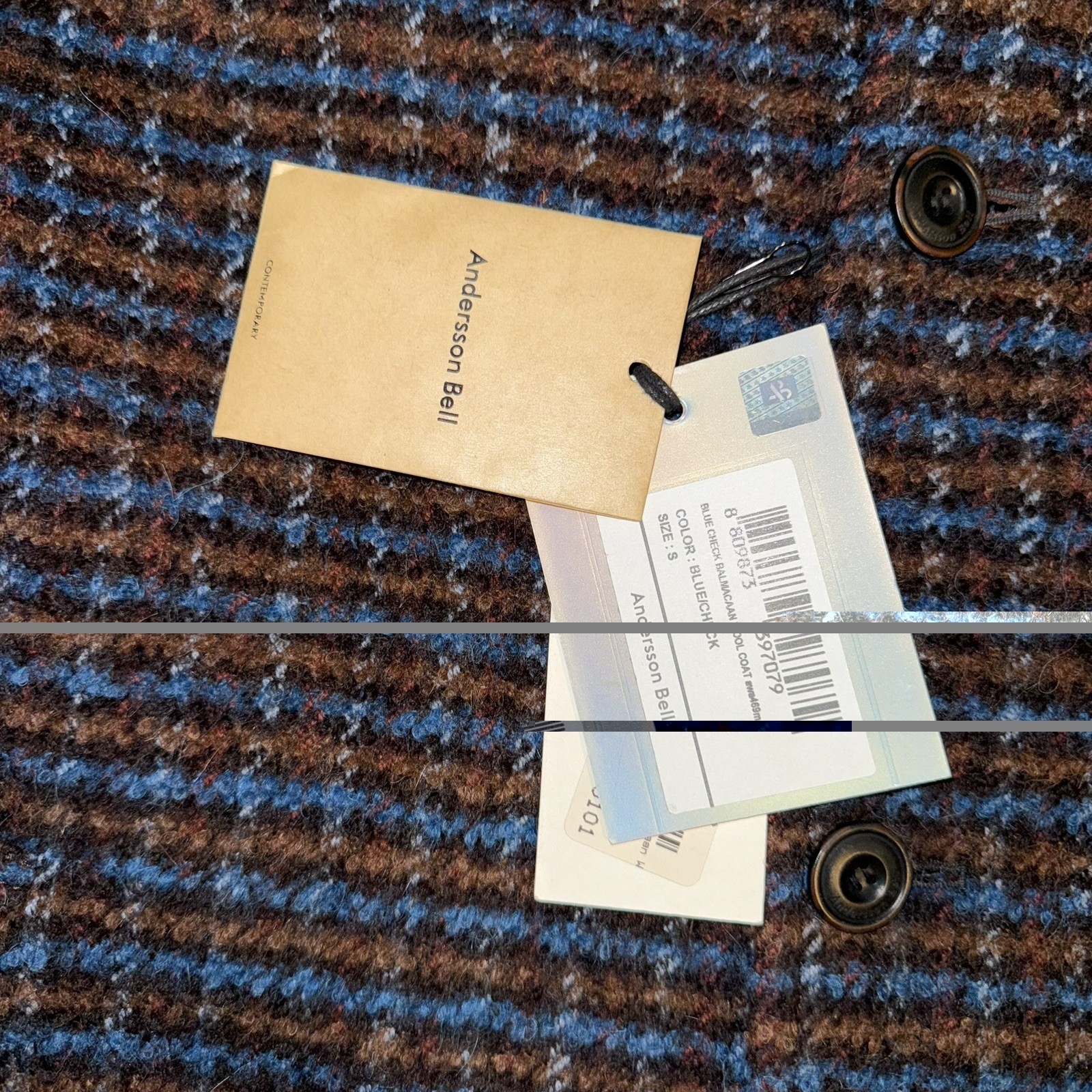 Andersson Bell Balmacaan NWT Wool Coat Blue Small Fits L/XL New