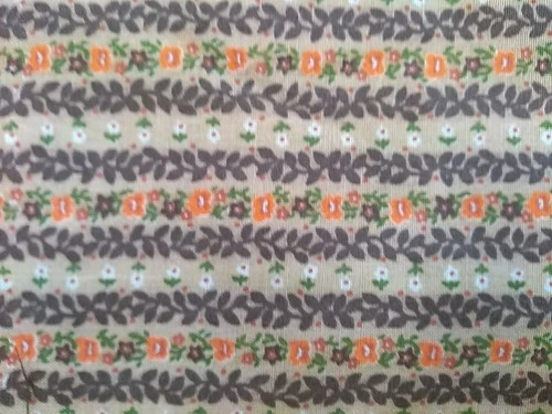 29x37" fabric vintage brown & orange floral small flowers cotton - product listing photo
