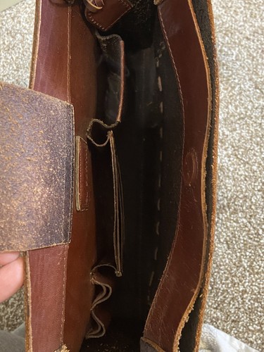Schöne dunkelbraune Lederhandtasche El Portal - Bild 5 von 8
