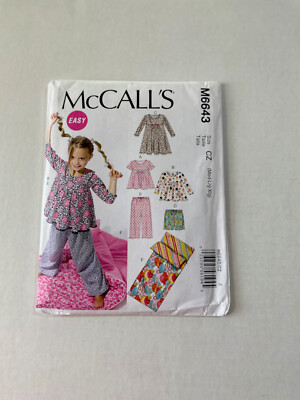 McCall's M6643 Girls' Pajamas, Nightgown & Sleeping Bag - Size M-L-XL - UNCUT