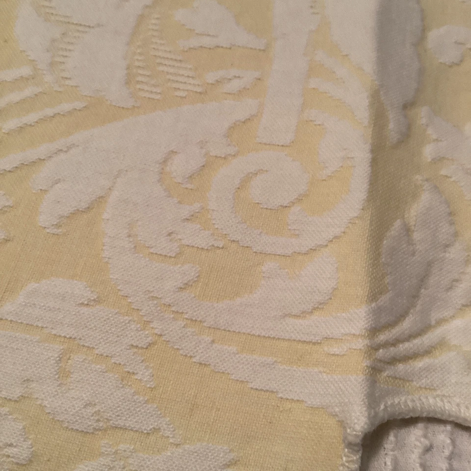 Дамасское жаккардовое покрывало желтое с разделенным углом полное двойное двустороннее покрывало - Изображение 3 из 4