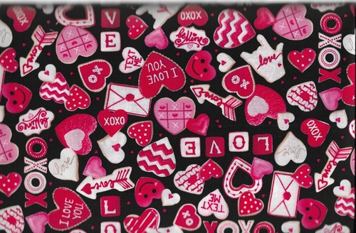 45" 100% cotton Valentine fabric " Love Frosted Cookies" by Hi-Fashion Fabrics
