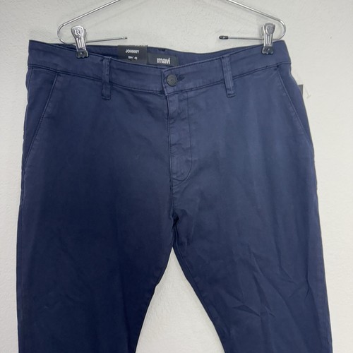 Mavi Navy Blue Work Khaki Johnny Style $130 Chinos Pants Mens Size 36X32 Skinny - Picture 12 of 19
