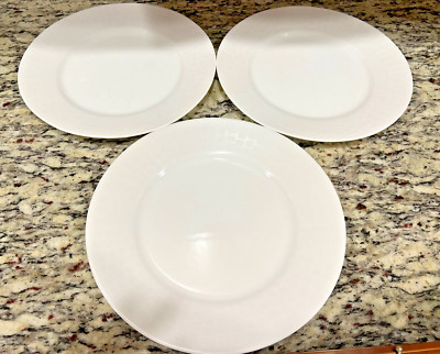 Corelle Precious Colors White Diamond Dinner Plates Joy Mangano Set/3 SEE DESC