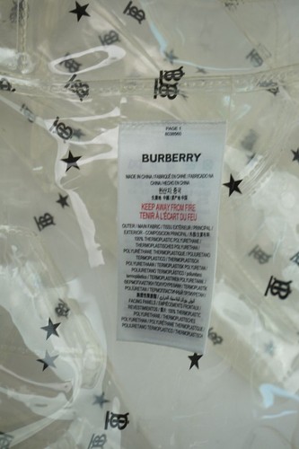 Burberry Kids' Ilaria TB Star Print Trompe l'Oeil Clear Transparent Raincoat 14Y - Picture 5 of 5