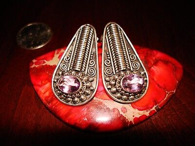 1116 Gorgeous Amethyst 925 Sterling Silver Earrings