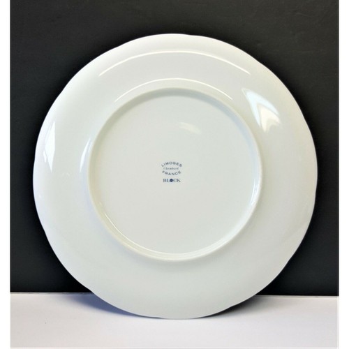 Set/3 Block China Chambord Limoges 10-3/8" Dinner Plates Gray/Black on White - Picture 4 of 5