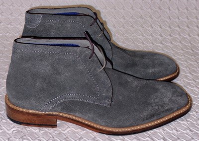 TED BAKER Linnus Grey Suede Purple Stitching Chukka Desert  display picture 3