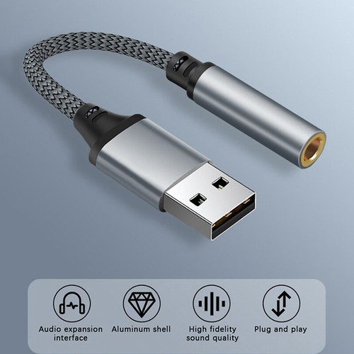 USB Sound Card 3.5mm Jack Female Audio Adapter Headphone Micphone Adapter