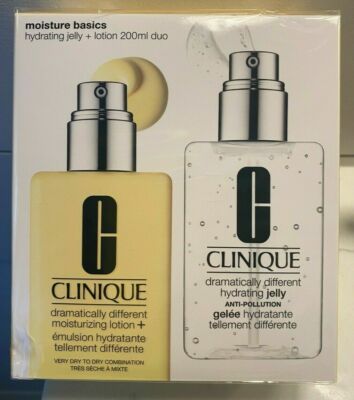 Clinique Moisture Basics Set Hydrating Jelly 6.7oz+Lotion6.7oz  withPumps Sealed