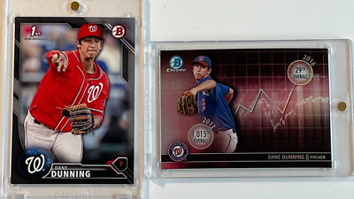 2ct. 2016 BOWMAN CHROME - REFRACTOR + BLACK BORDER - DANE DUNNING (RC's) #'d/499