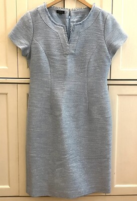 navy blue dress for baby girl SSYS The Palmer Puff Sleeve Drop Waist Brocade Dress In Blue