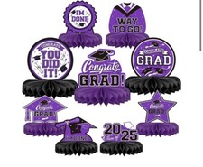 9PCS Graduation Party Decorations Class of 2024 Congrats Grad Table Centerpie...