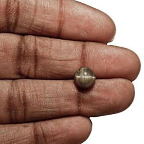 MADAGASCAR Chrysoberyl Cat's Eye 3.60 Cts Natural Untreated Greyish Black Oval - Picture 3 of 3