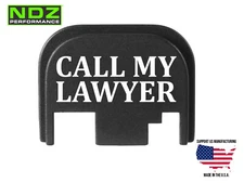 NDZ Glock 17 19 Gen 1-4 Slide Cover Back Plate Aluminum - Call My Lawyer