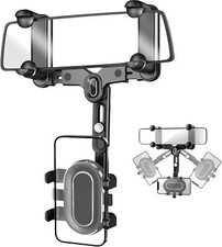 360 Car Phone Holder Rotatable And Retractable Mirror Multifunctional Rearview