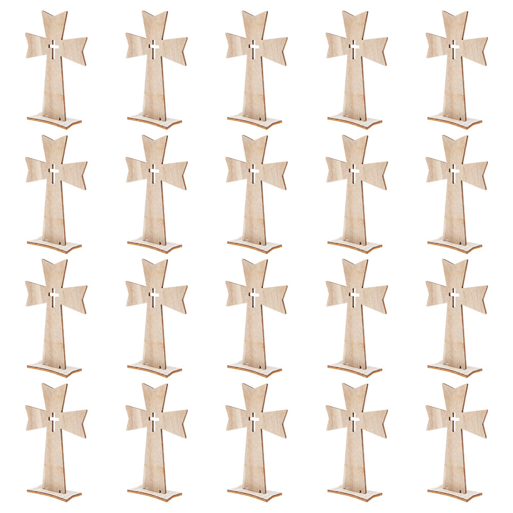 20pcs Home Cross Sculpture Outdoor Wooden Cross Wooden Cross Wood Cross