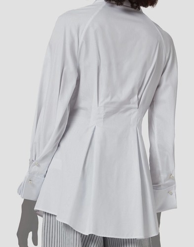 $495 Palmer Harding Women's White Satin Long-Sleeve Button-Up Top Shirt Size 6 - Picture 3 of 6