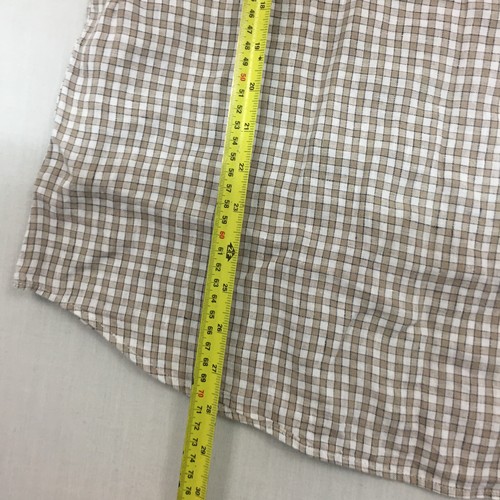 Banana Republic 100% Linen Shirt Mens Large Button Up Long Sleeve Check Beige - Picture 9 of 10
