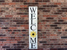Wooden Welcome Sunflower Leaner Sign Decoration Hand crafted