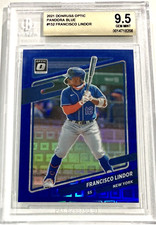 2021 Donruss Optic #152 Francisco Lindor BLUE PANDORA PRIZM /99 BGS 9.5 GEM MINT