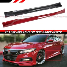 For 18-22 Honda Accord Yofer San Marino Red Addon Side Skirt Extensions Splitter