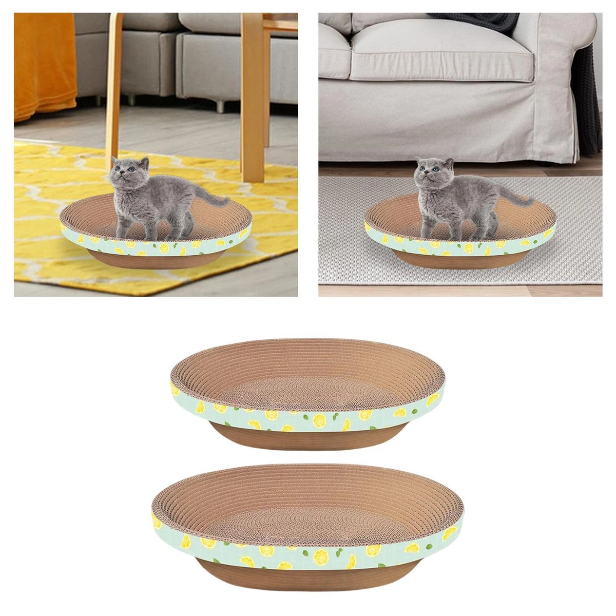 Oval top cat scratcher