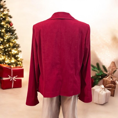 Briggs New York Womens 3 Button Blazer Jacket Size L Red Long Sleeve - Picture 9 of 17