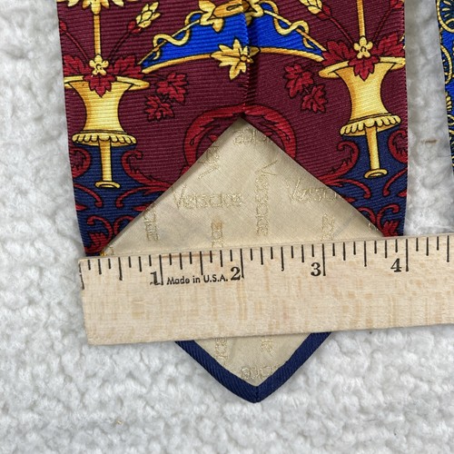 GIANNI VERSACE Logo Medusa Head 100% Silk Tie, Multicolor, Made In Spain - Picture 5 of 6