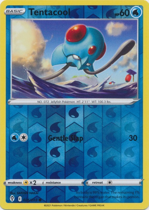 Reverse Holo Tentacool 026/203 Common Evolving Skies Pokemon TCG