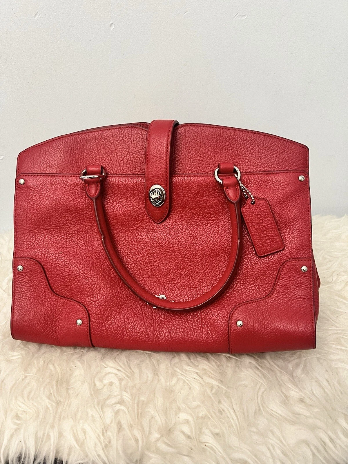 BORSA COACH MERCER 30 (COACH F375) VERO STILE COACH ROSSO ARGENTO #F375