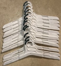 Lot of 12 Target Brand 15  White Plastic Medium Clothes Hangers W/Strap Holders