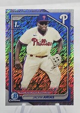 Jalvin Arias '24 Bowman Chrome 1stBowman Shimmer Refractor Philadelphia Phillies