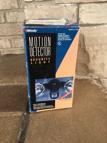 Vintage Woods Outdoor Security Motion Detector Security Light #23192 Black - New